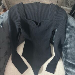Abercrombie black sweater bodysuit in size small
